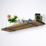 Hanah Home Lam010 Estantería de Pared de Madera y Metal Negro y Nogal
